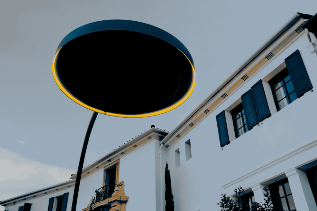 Chauffage freestanding Eclipse de Wrigleys Mansion
